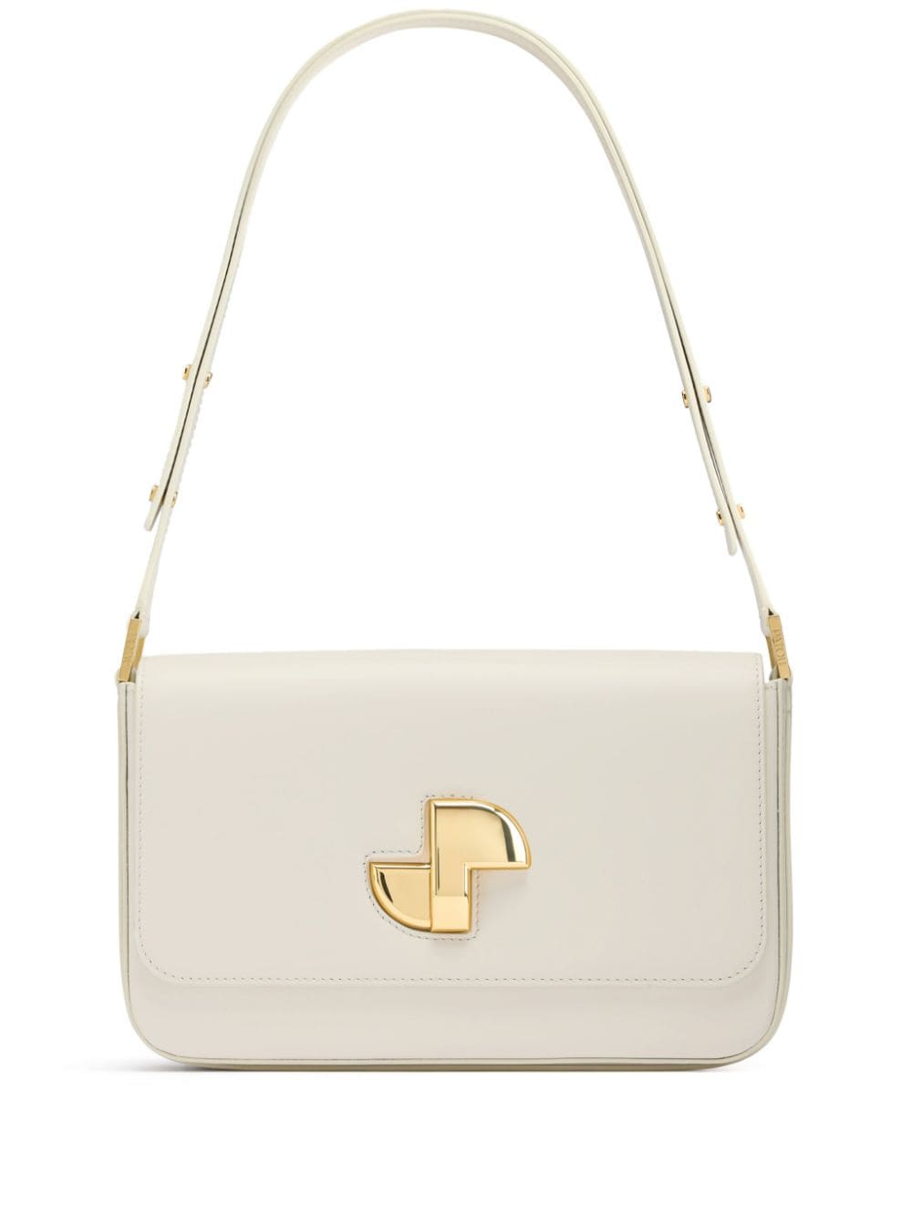 Smooth-Grain Off-White Leather Bag