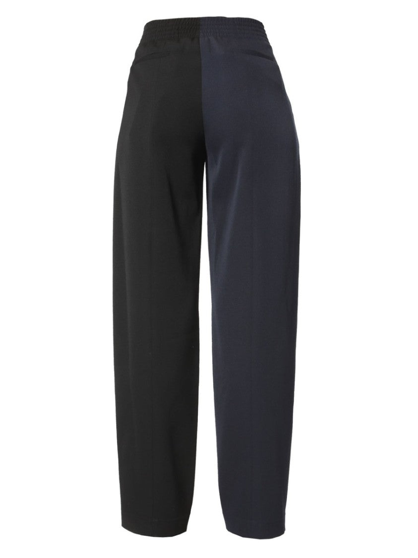 Two-Tone Tailored Pants With Concealed Closure