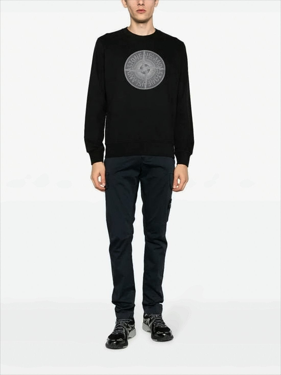 Crewneck Sweatshirt with Circular Emblem
