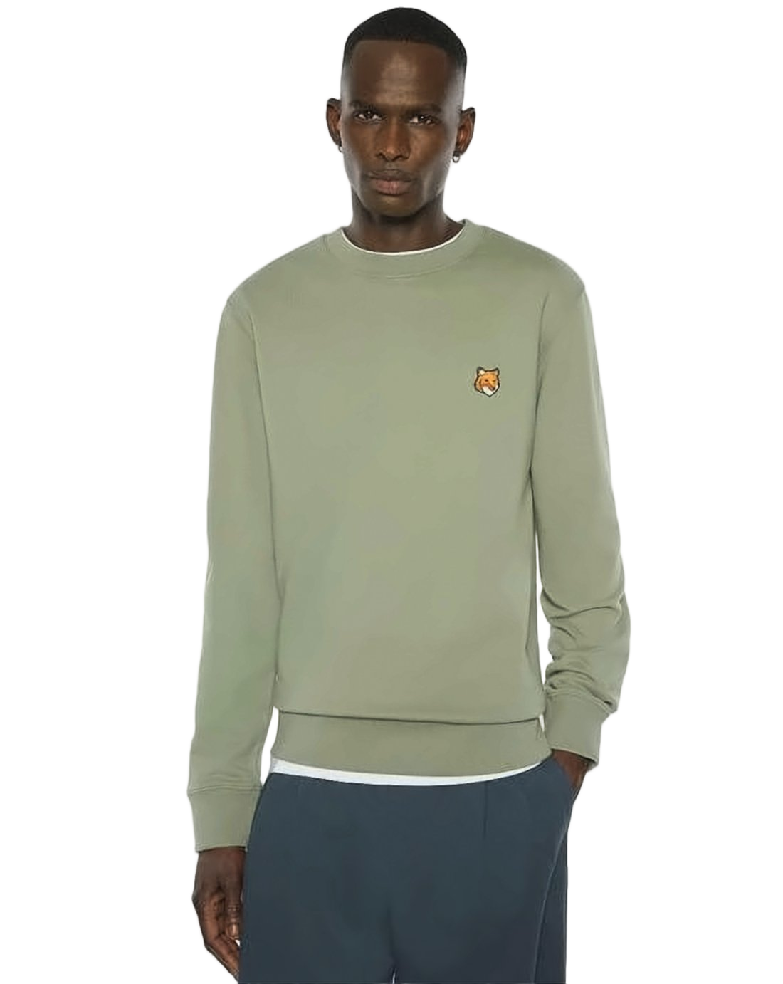 Regular-Fit Cotton Sweatshirt With Embroidered Emblem
