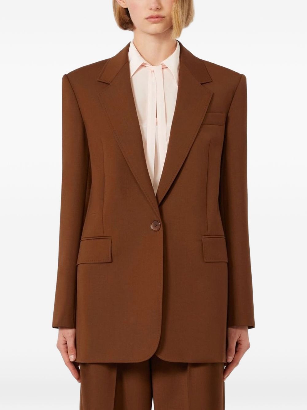 Chocolate Virgin Wool Tailored Jacket
