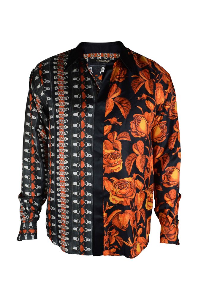 Floral Bondage Print Silk Shirt