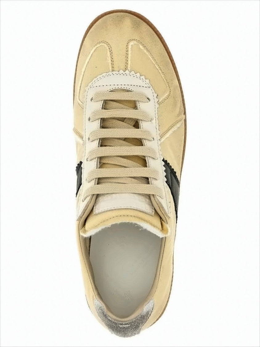 Low-Top Sneakers With Suede Overlays And Zigzag Detail