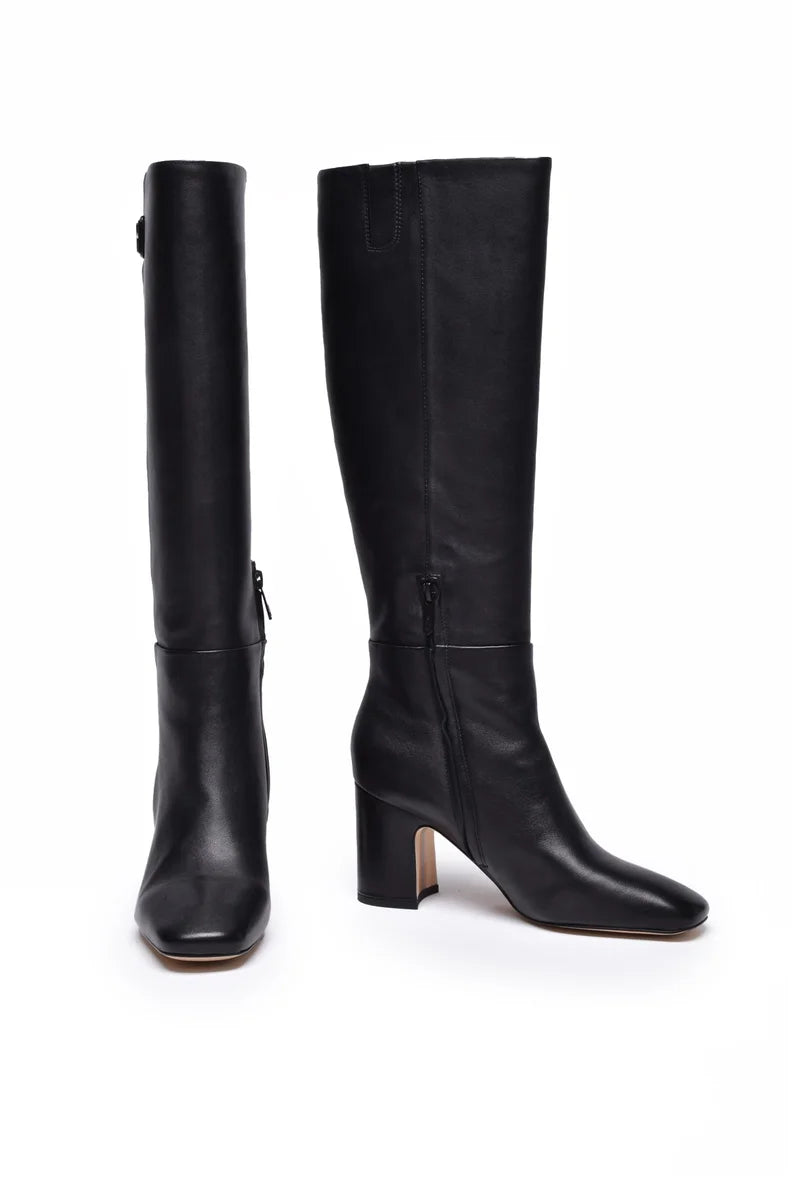 Leather & Polyurethane Boots - Black
