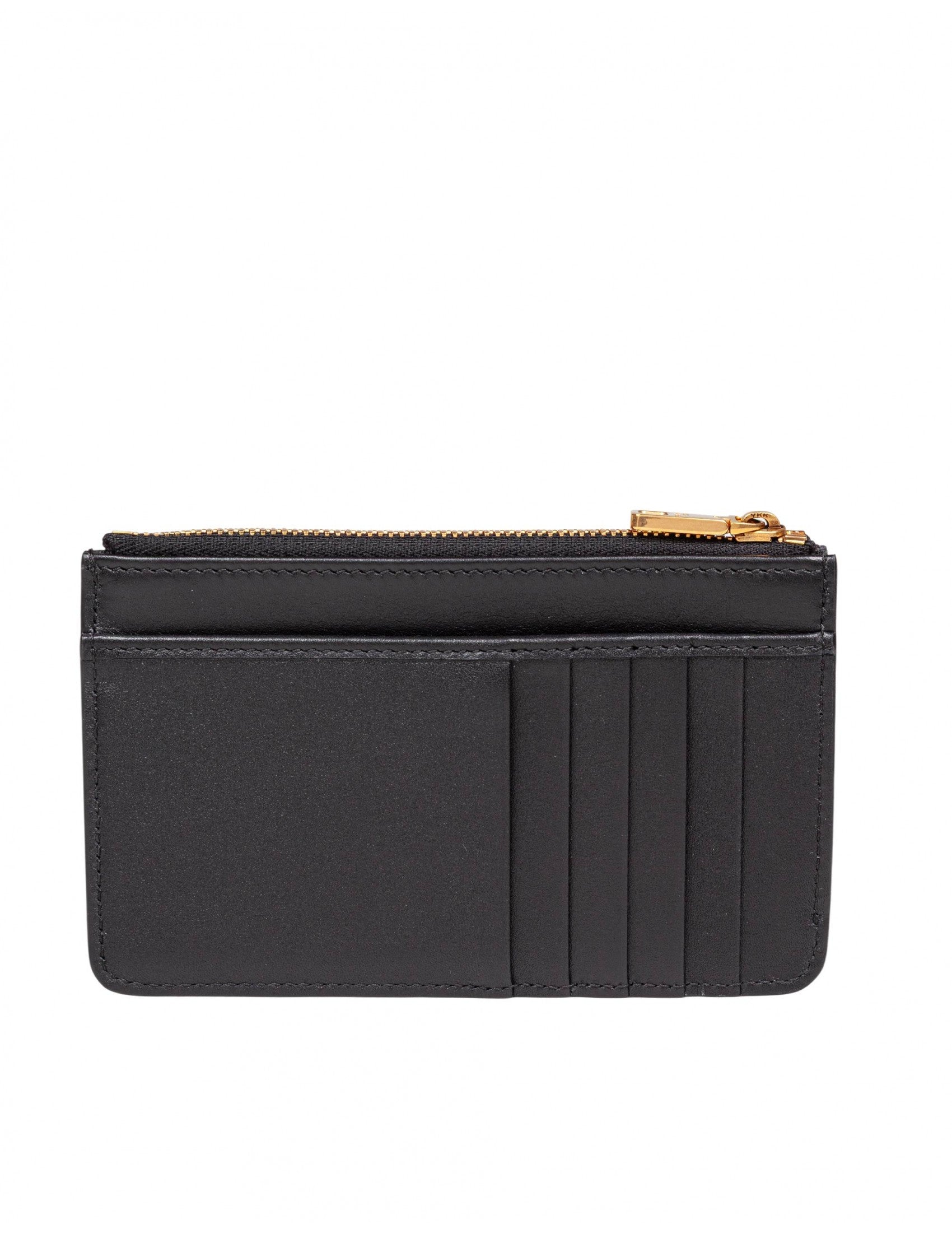 Black Plonge' Leather Card Holder