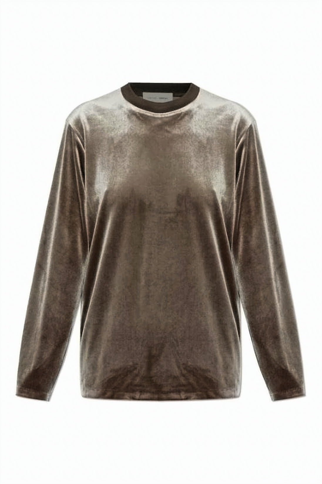 Long-Sleeve Velvet Texture Top With Subtle Sheen