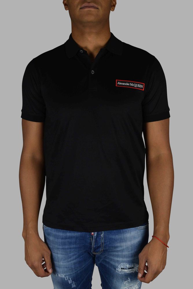 Tailored Black Cotton Polo Shirt