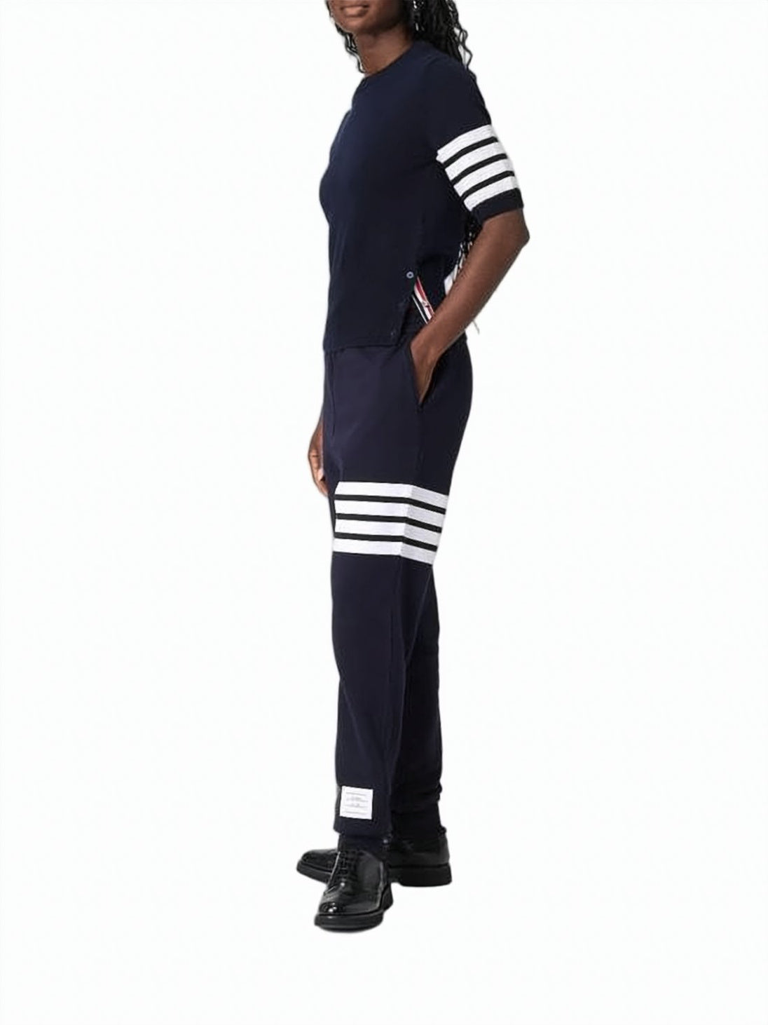 Fitted Short-Sleeved Knit Sweater with Horse Motif