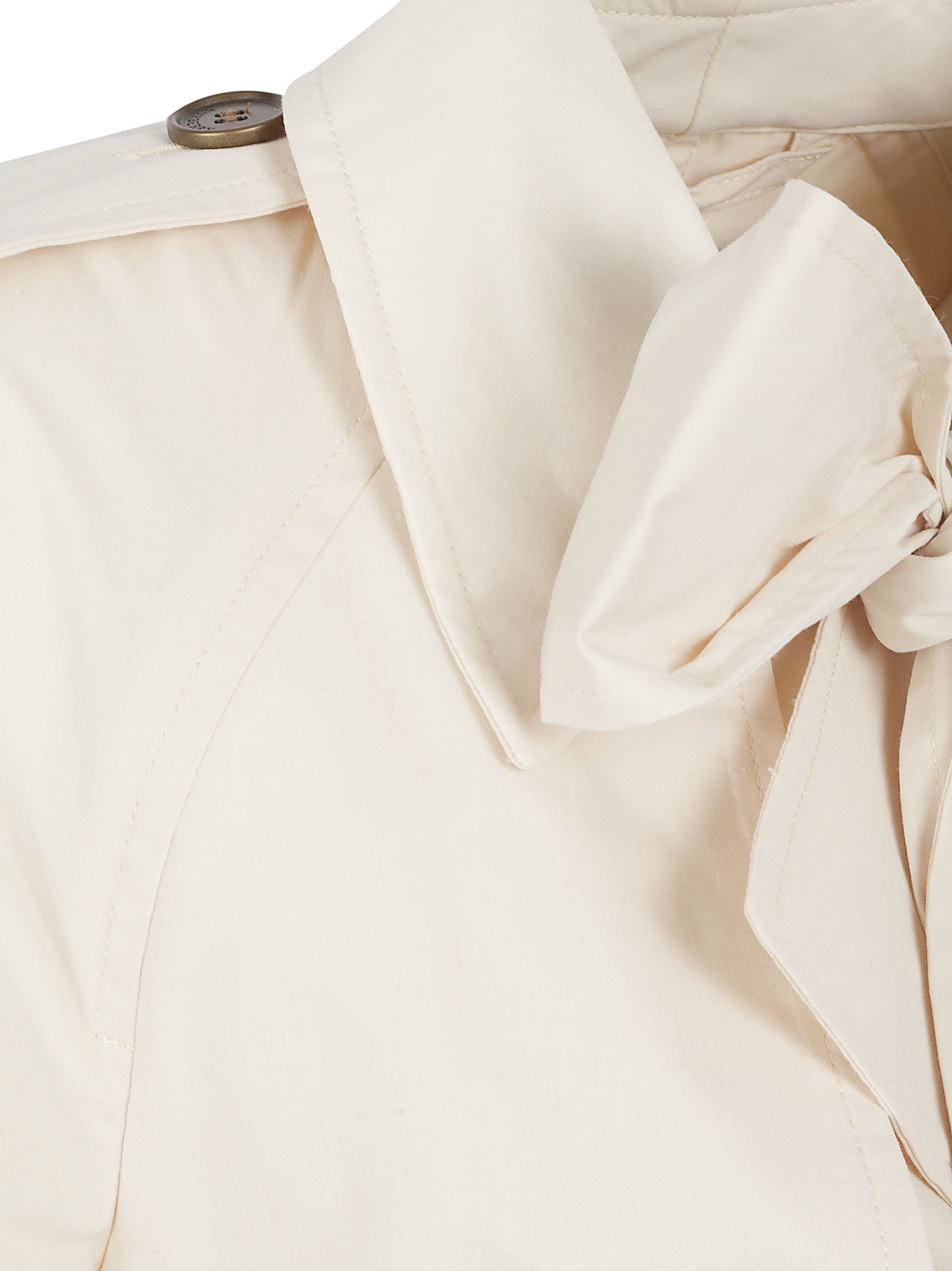 Trench Coat with Bow Tie Detail and Adjustable Cuffs