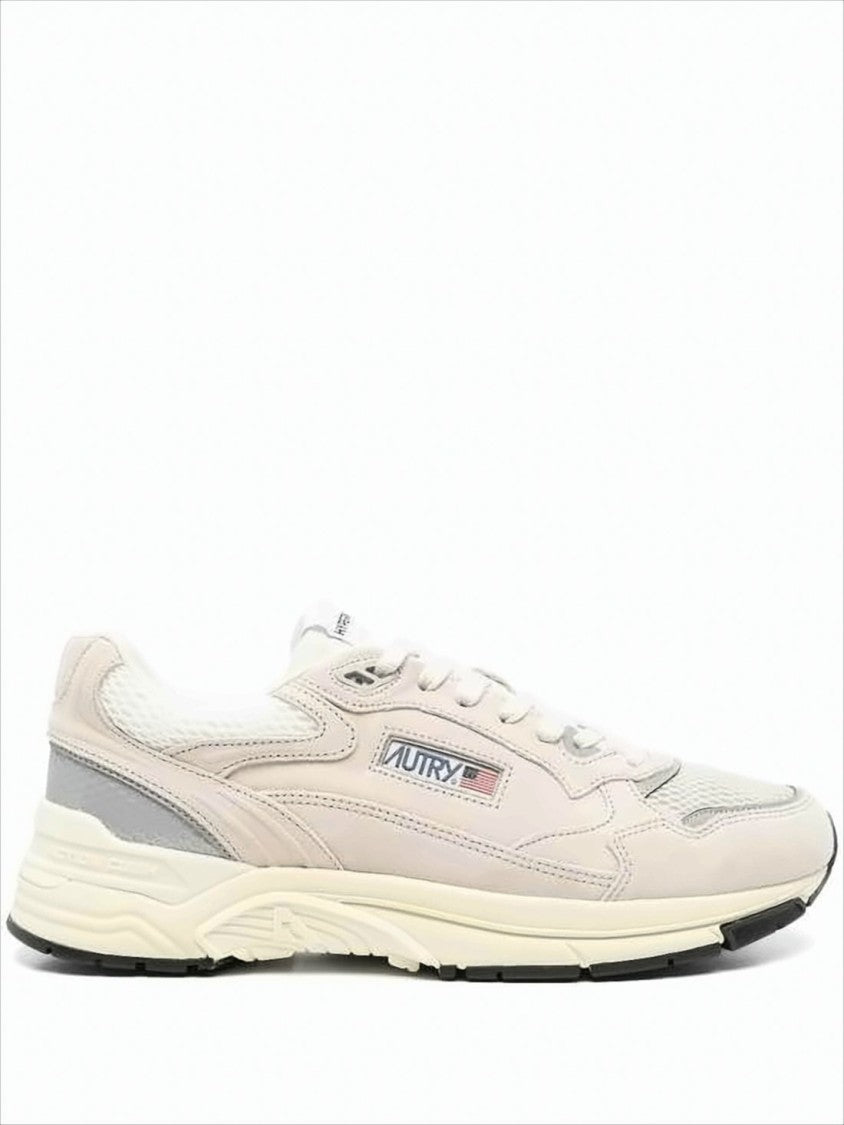 Layered Design Suede and Mesh Sneakers