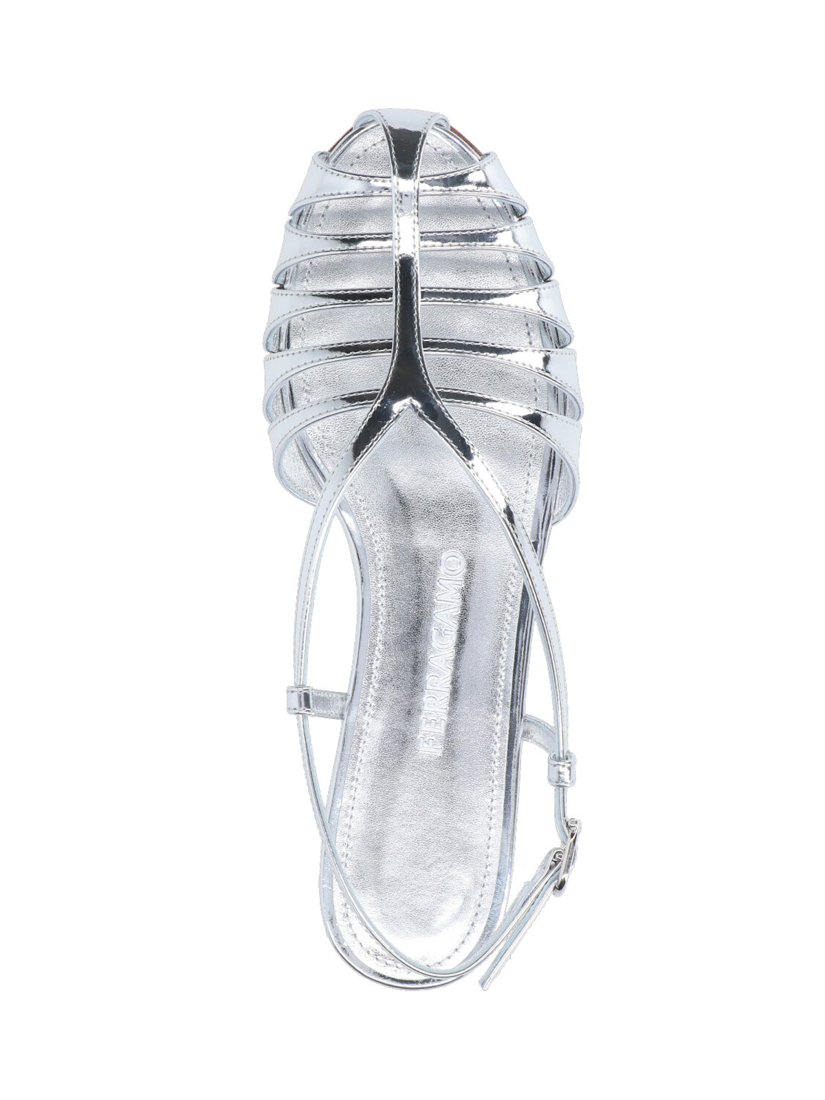 Metallic Silver Strappy Sandals