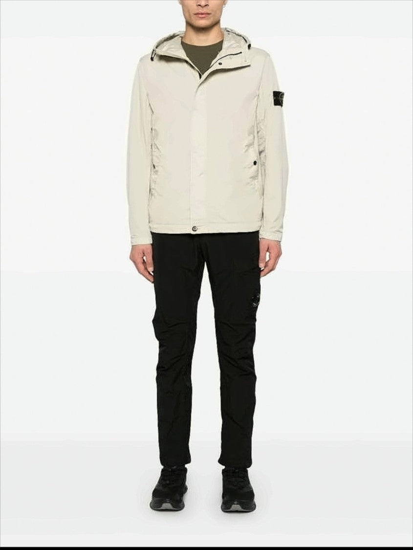 Minimalistic Nylon Jacket with Adjustable Hood