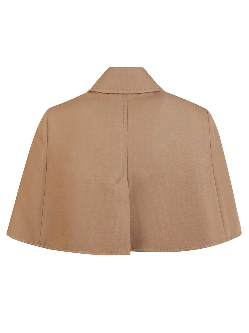 Cropped Brown Jacket With Classic Collar