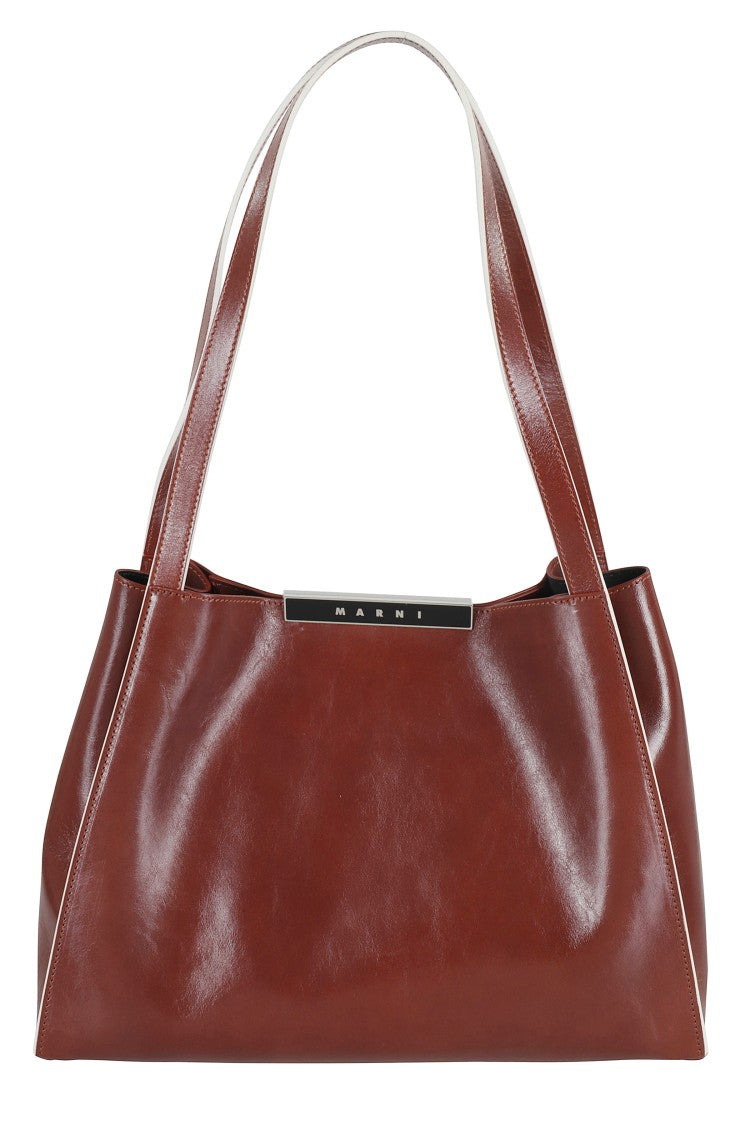 Bordeaux Shiny Leather Tote Bag