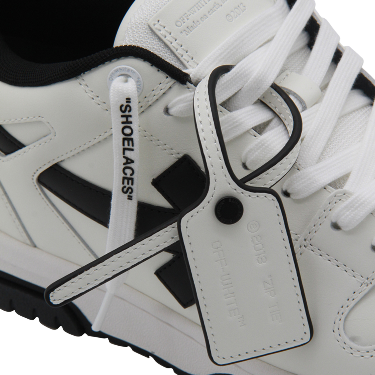 White Leather Sneakers With Black Accents