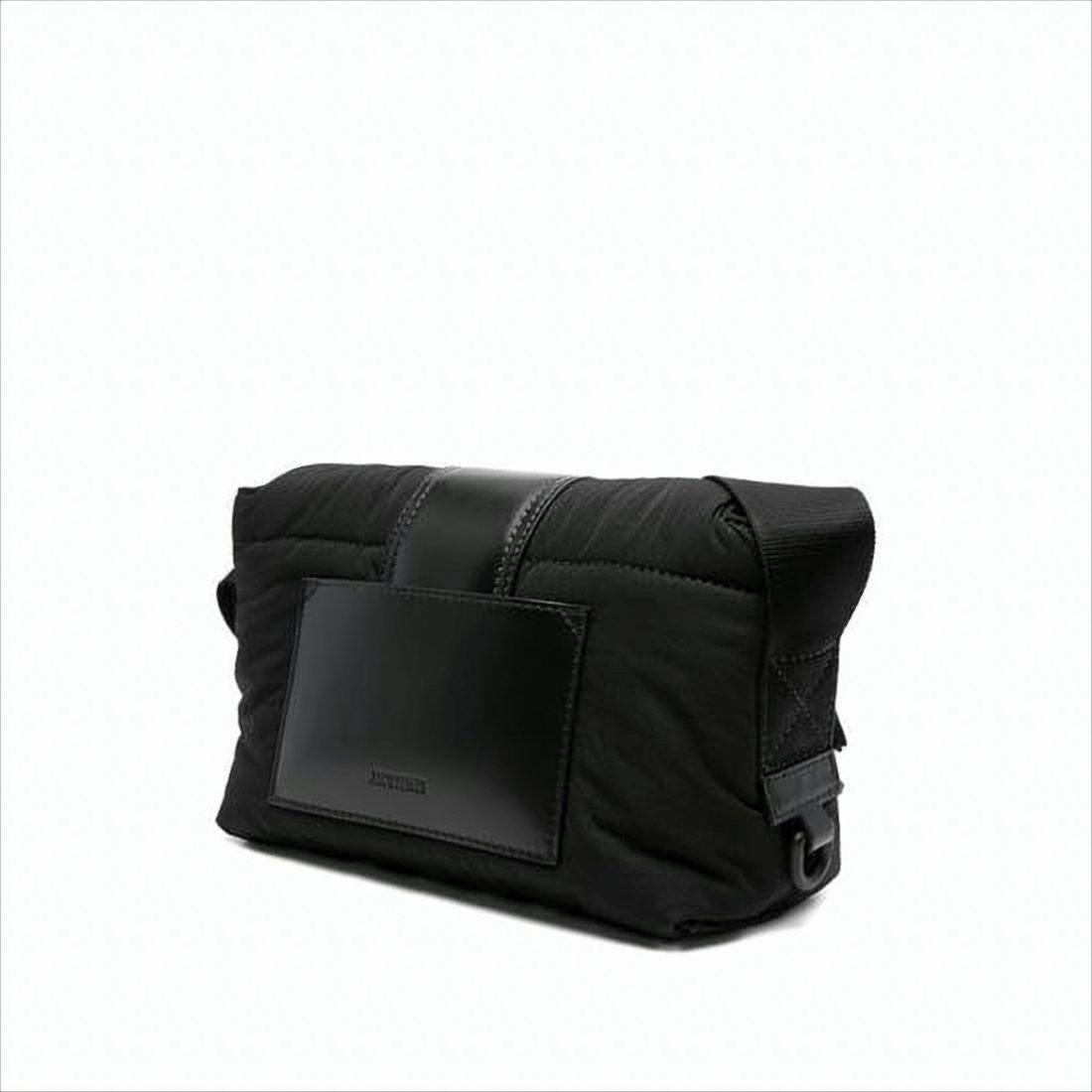Rectangular Shoulder Bag with Cowhide Leather Accents