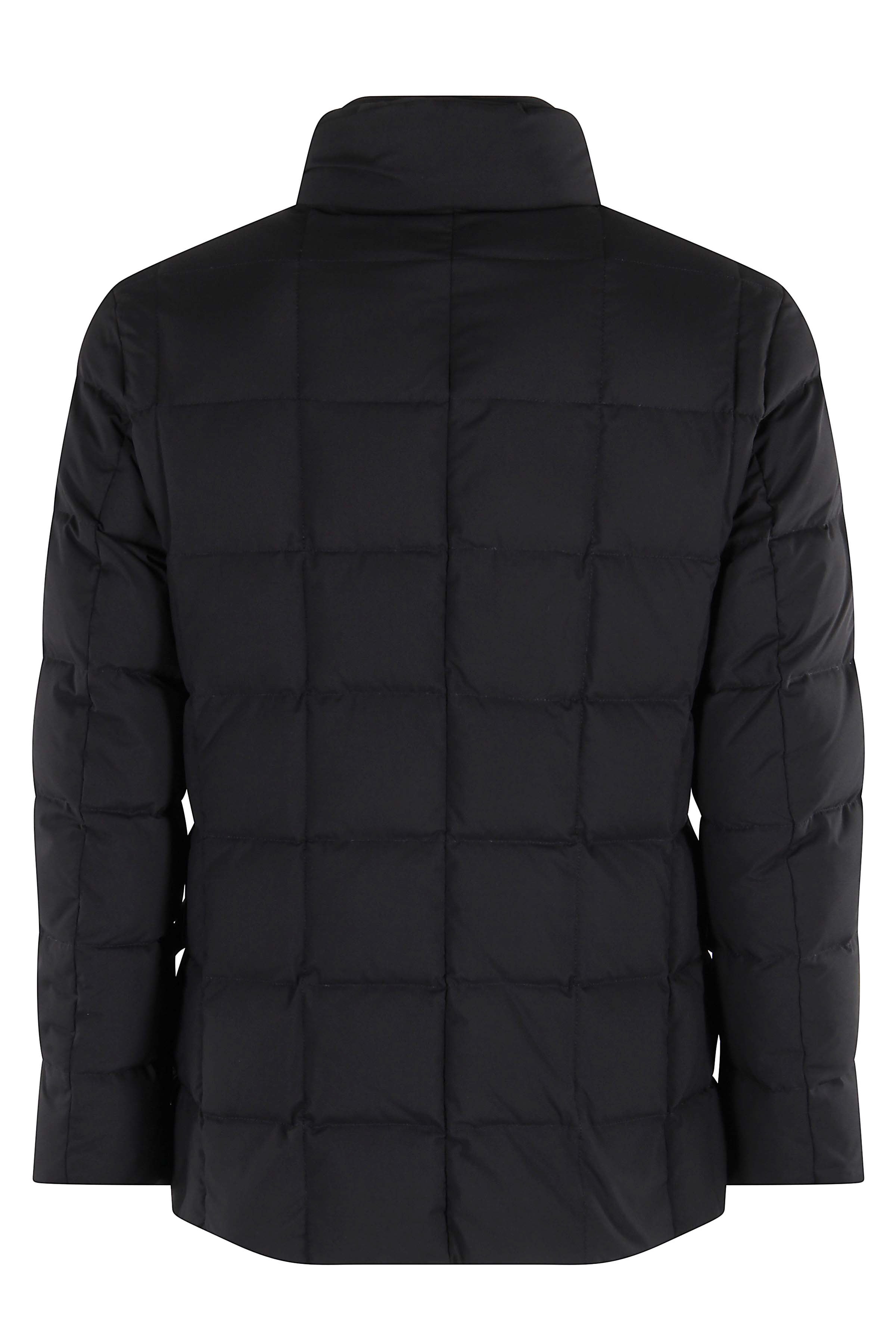 Quilted Down Jacket With High Collar