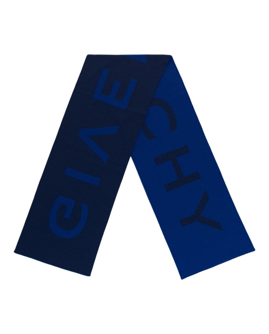 Reversible Jacquard Wool Scarf With Bold Logo Design