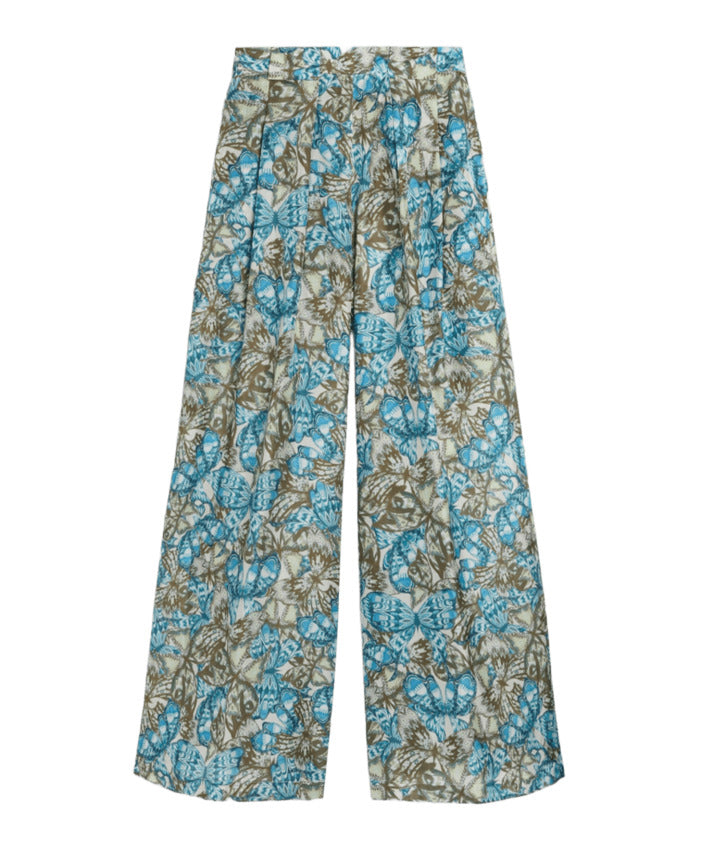 Printed Silk Palazzo Trousers