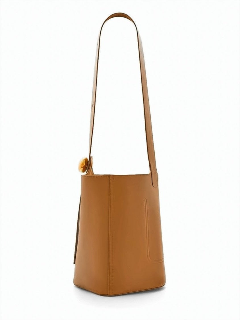 Structured Calf Leather Shoulder Bag