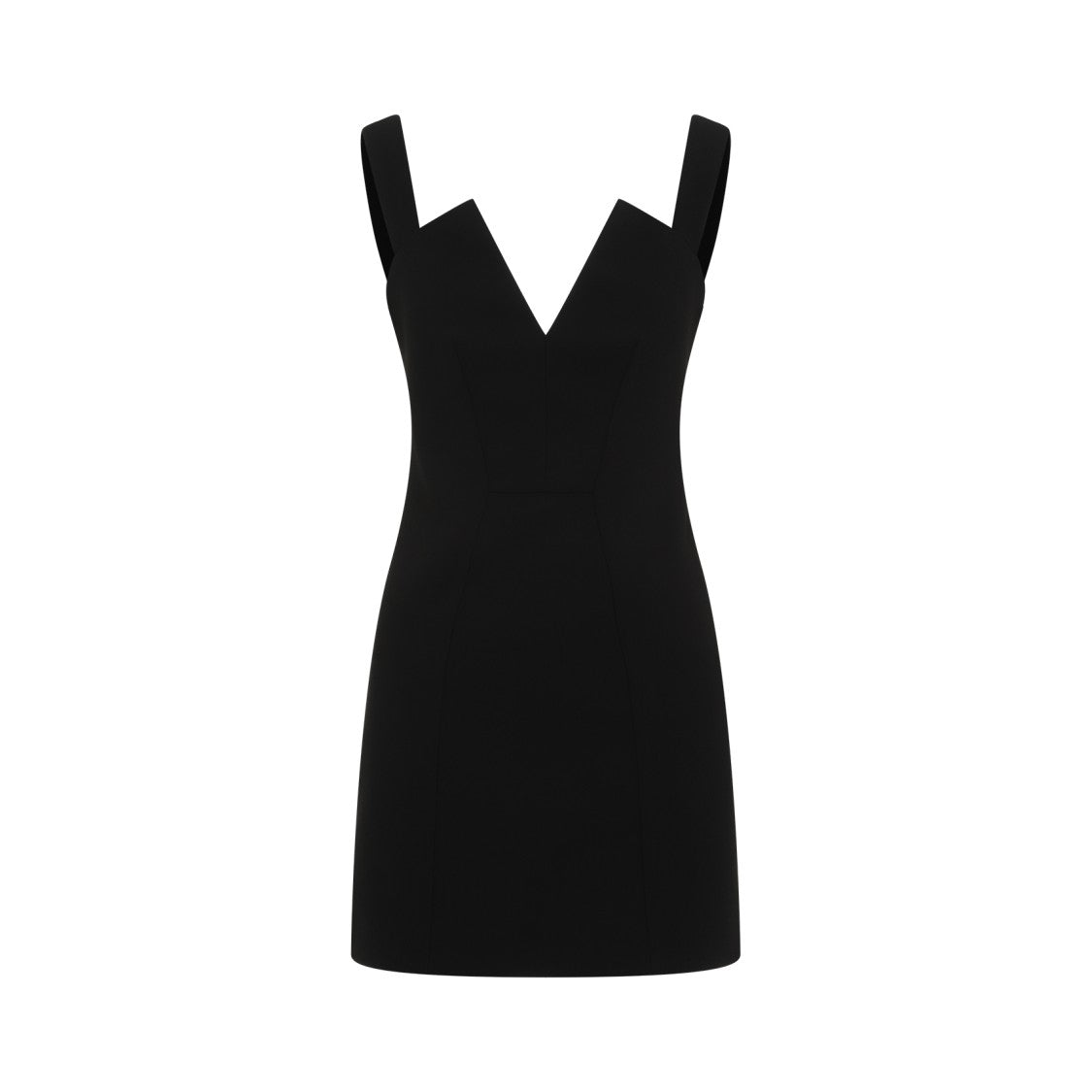 Mini Dress With Structured V-Neck And Statement Straps