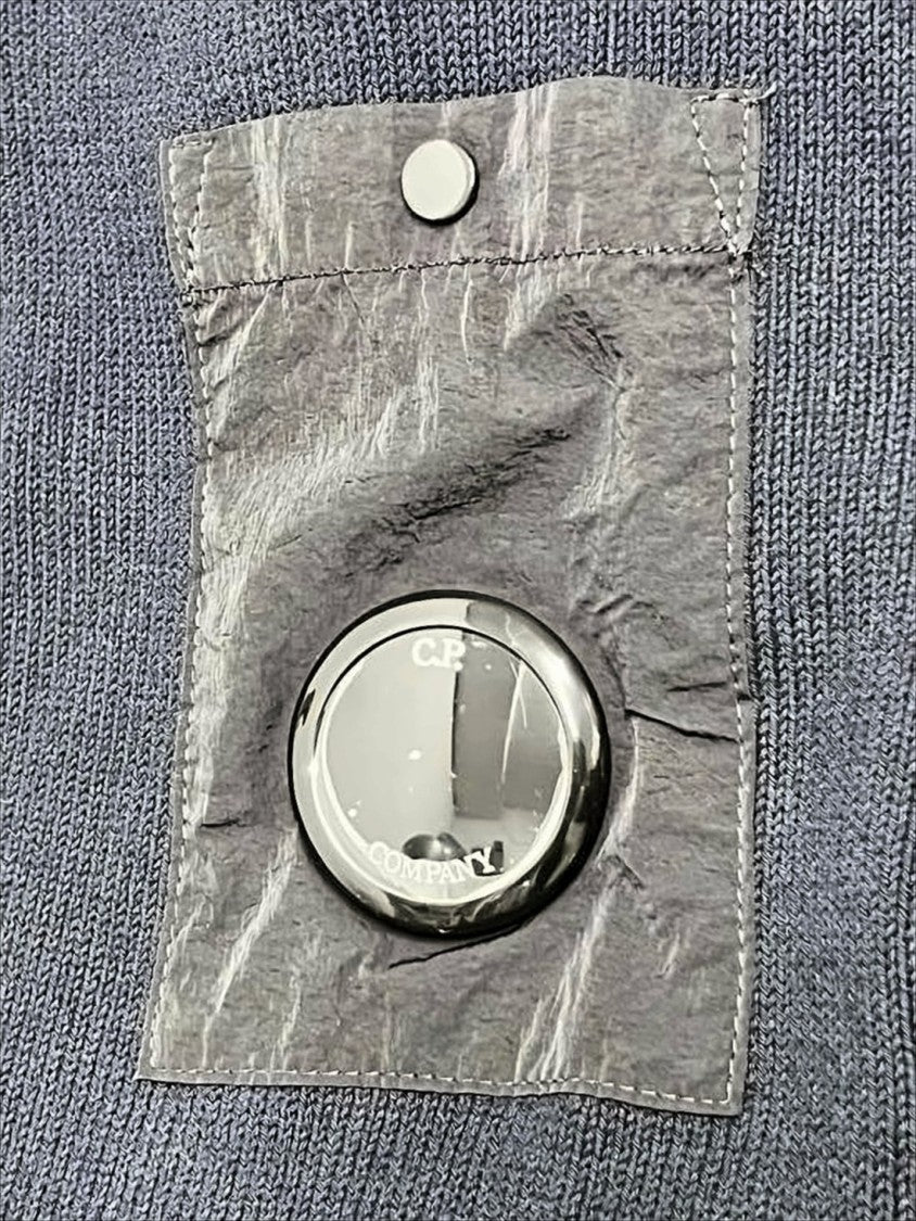 Cotton And Polyamide Zip-Up Knit Jacket With Unique Lens Detail