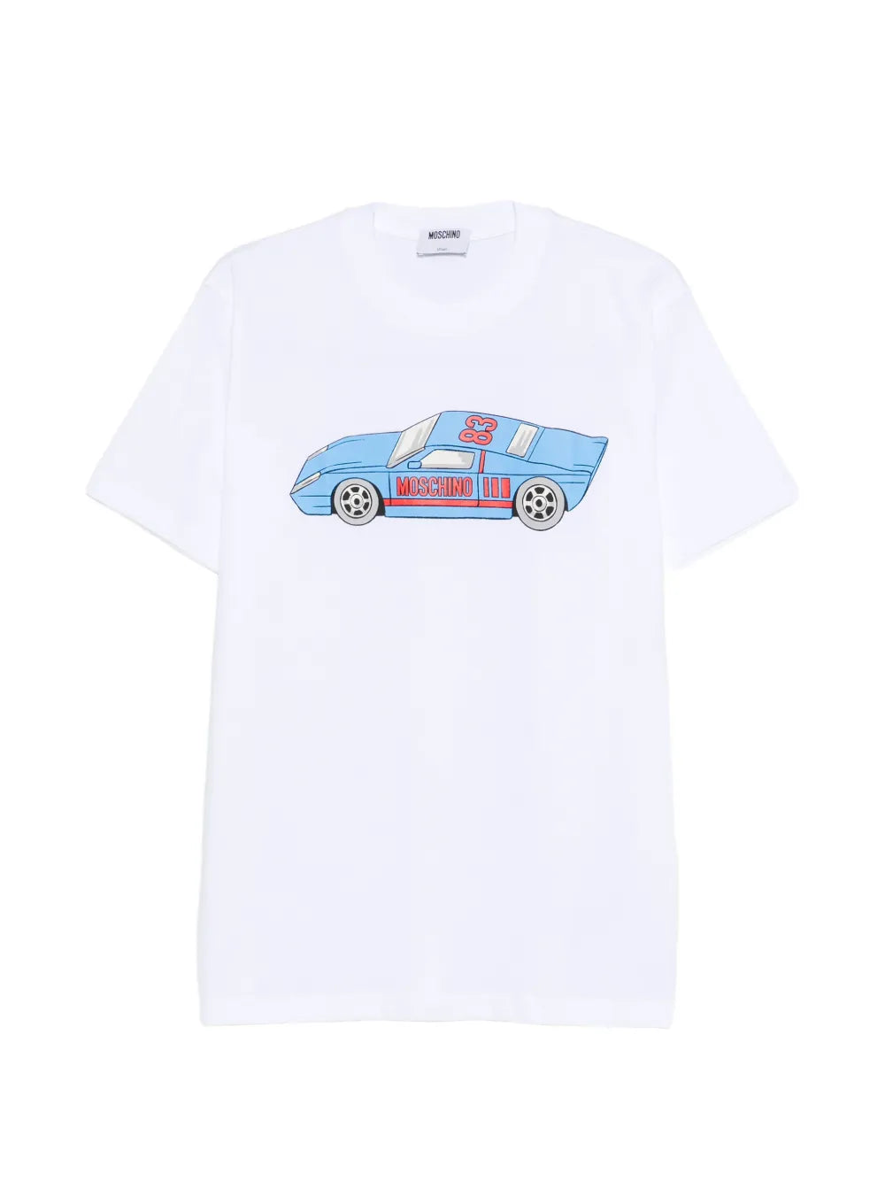 Colorful Graphic Sports Car T-Shirt With Classic Crew Neckline