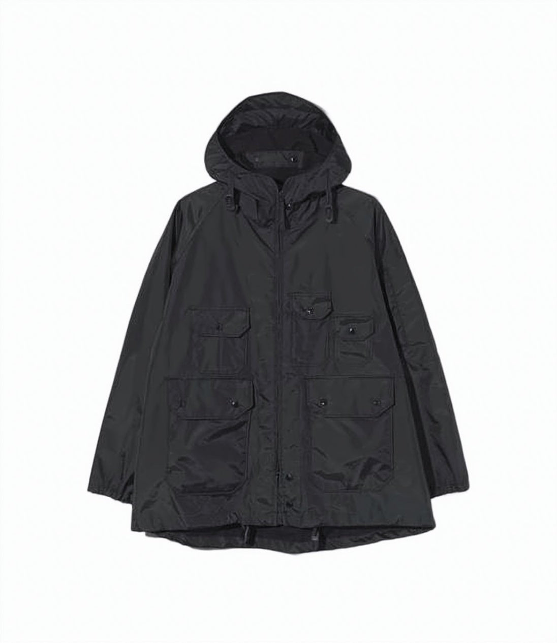 Hooded Nylon Jacket with Snap Button Closures
