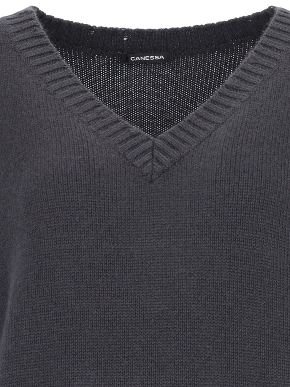 Destroyed Details Sweater In Gray Cashmere