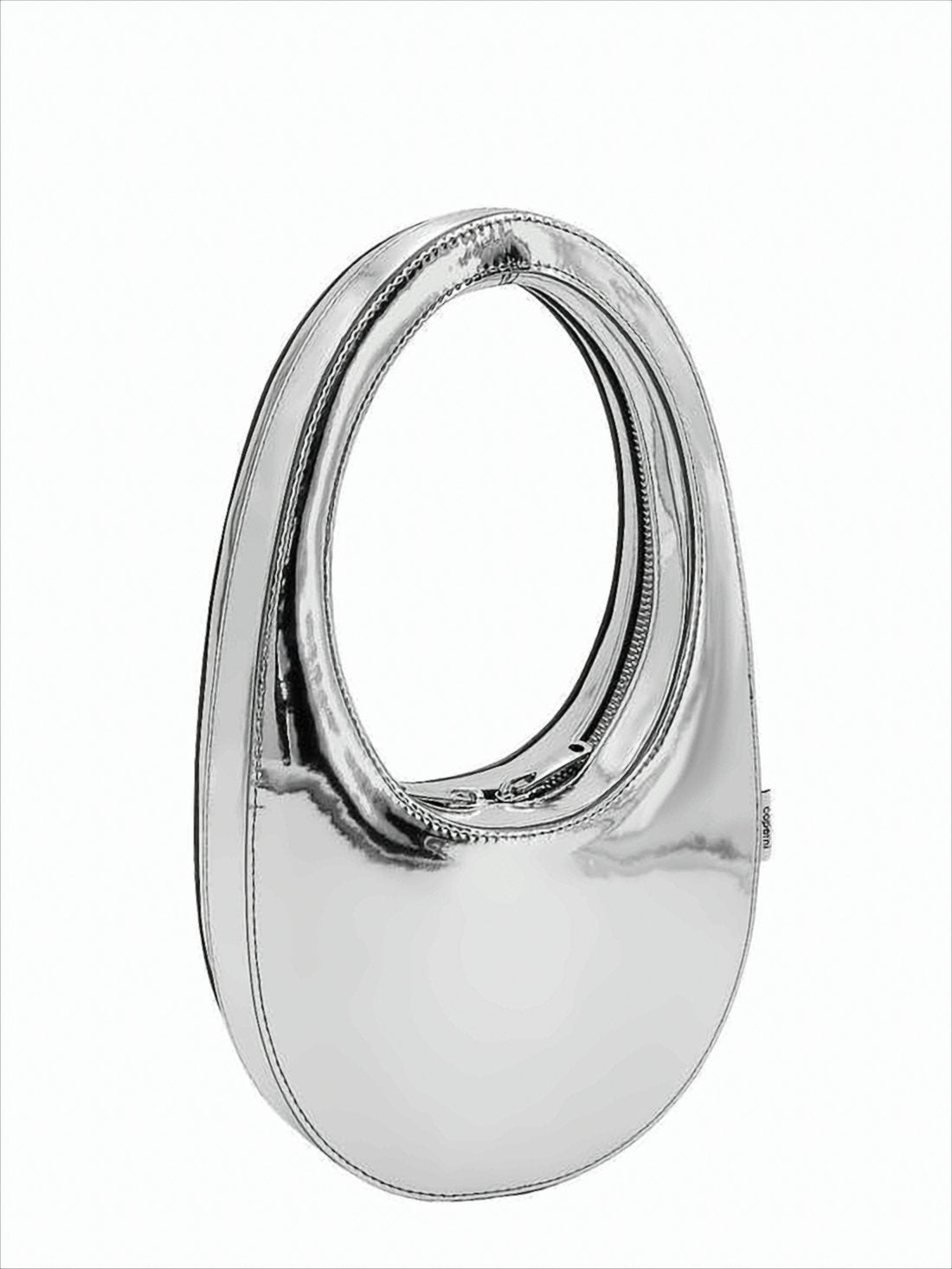 Rounded Silver Shoulder Bag