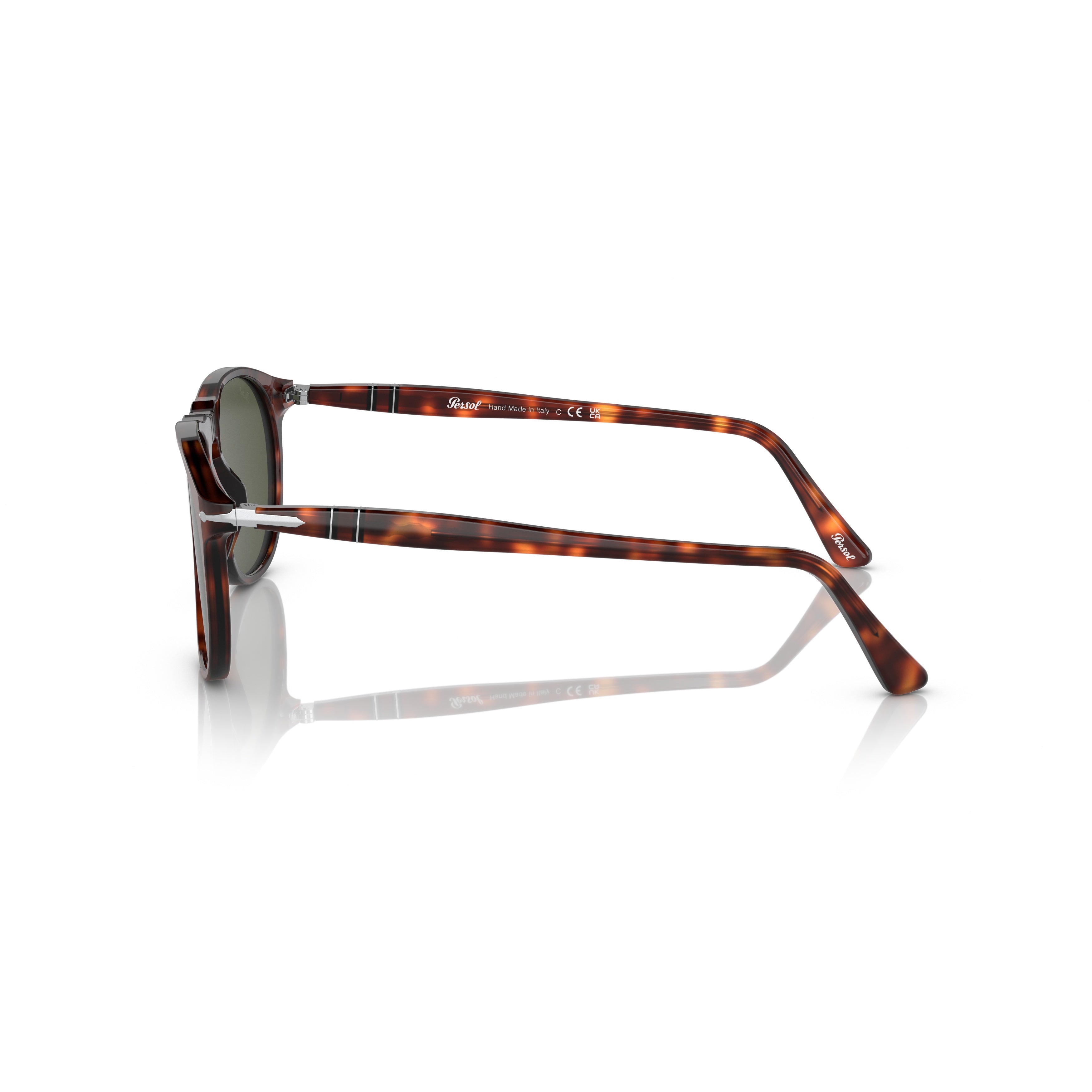 0po9649s Classic Round Frame Tortoiseshell Sunglasses