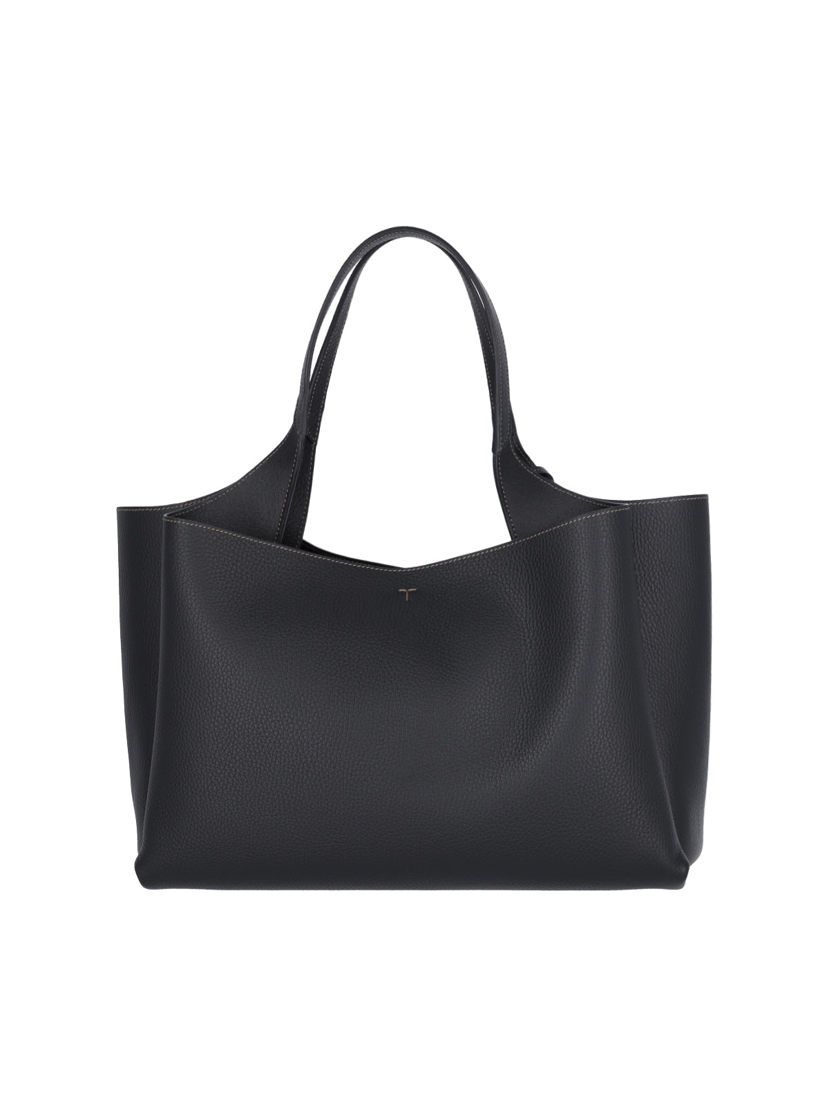 Medium Tote Bag In Black Hammered Leather