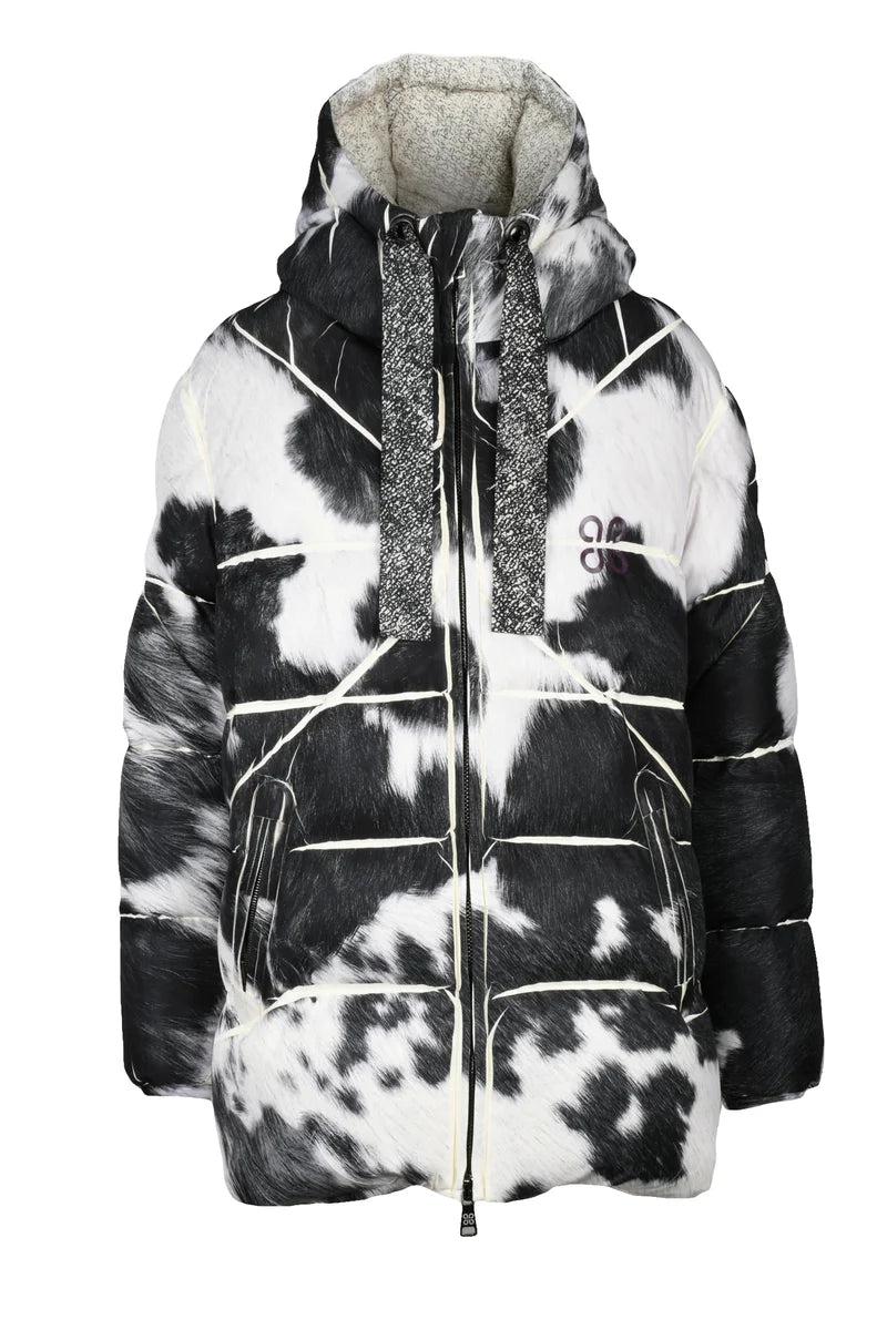 Patty Down Jacket with Zip - Black/White