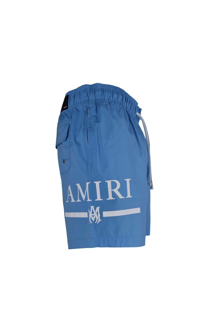 Light Blue Swim Shorts With Drawcord Waist