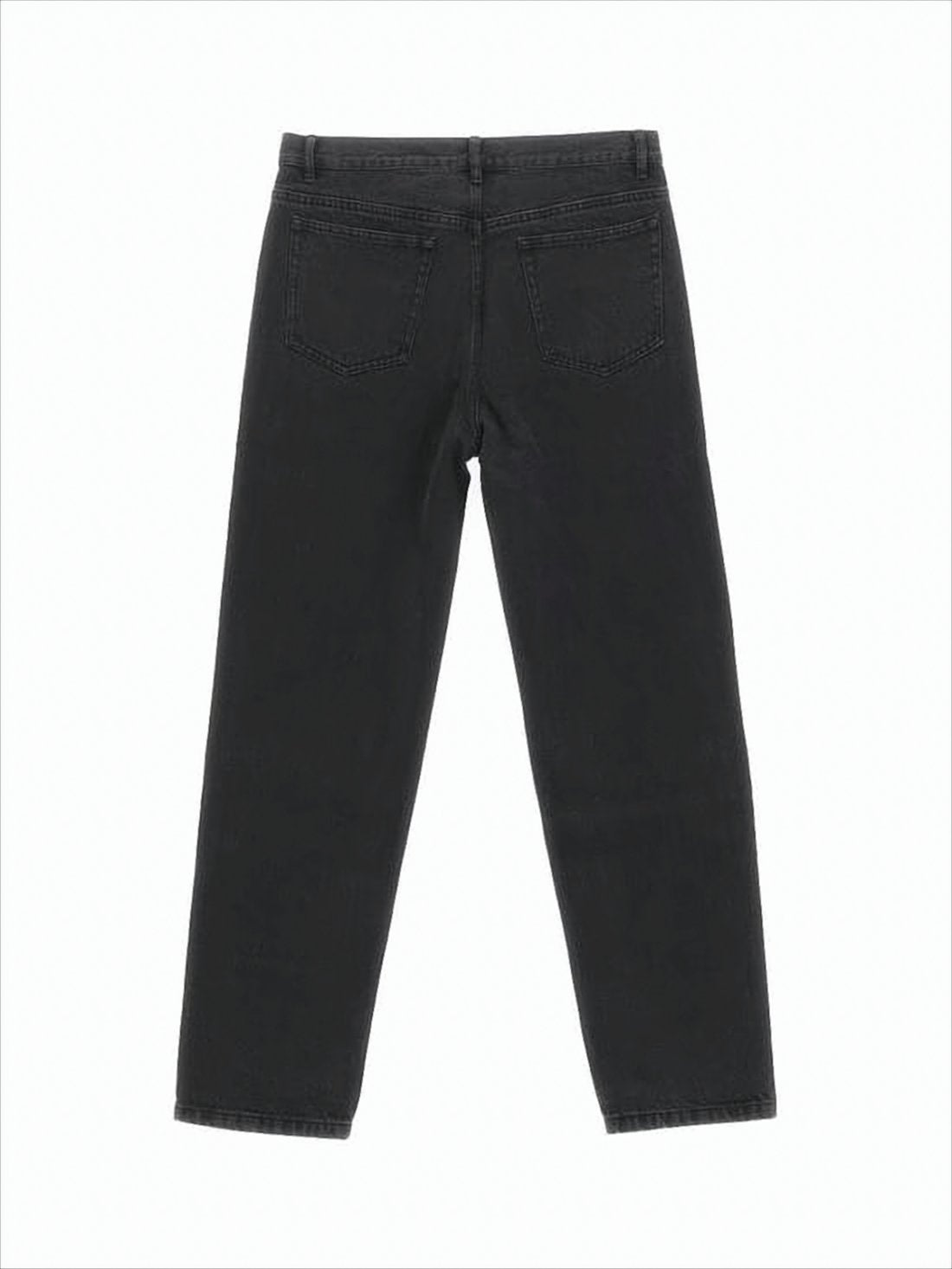 Straight-Leg Black Denim Pants