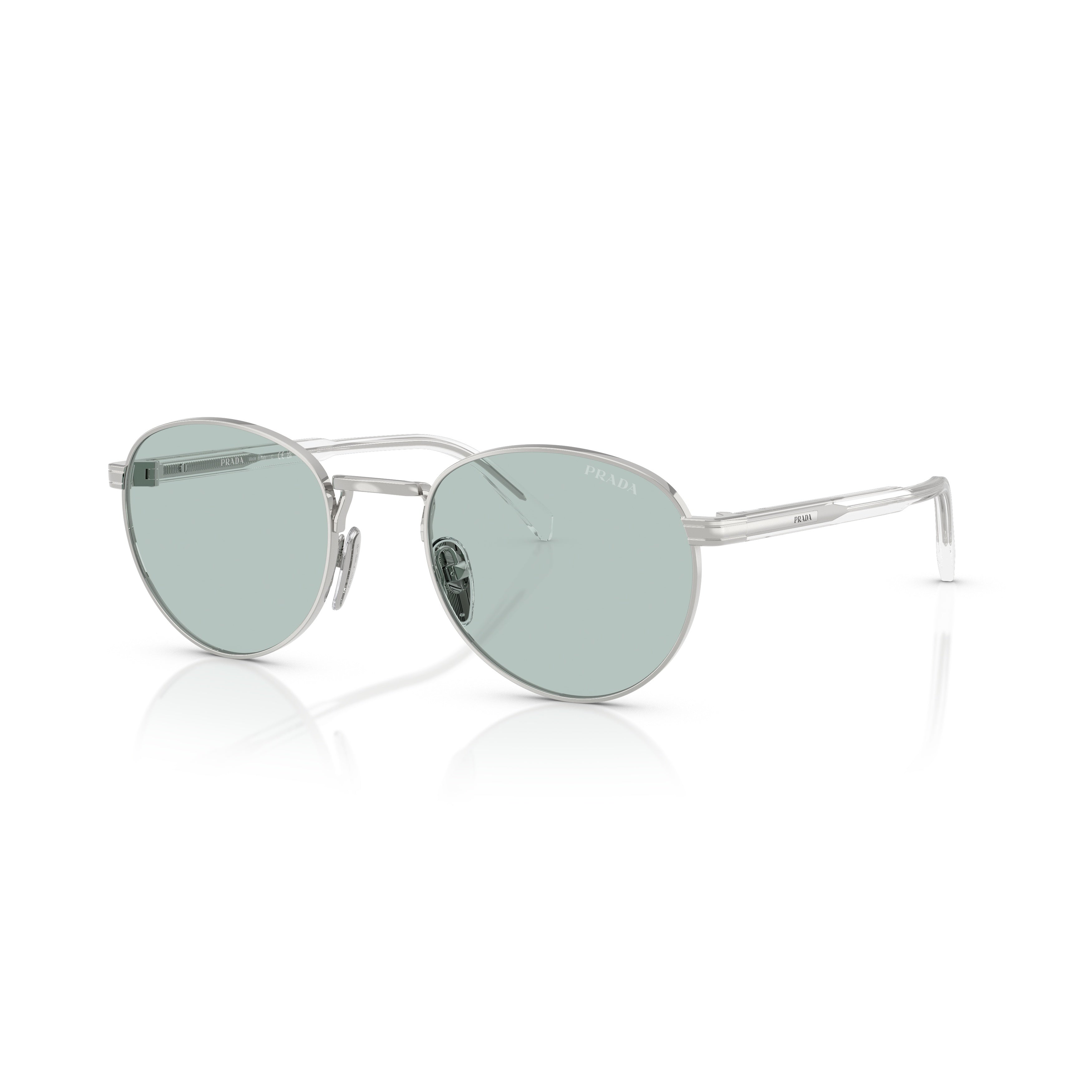 0pr B51s Polished Silver Metal Frame Sunglasses