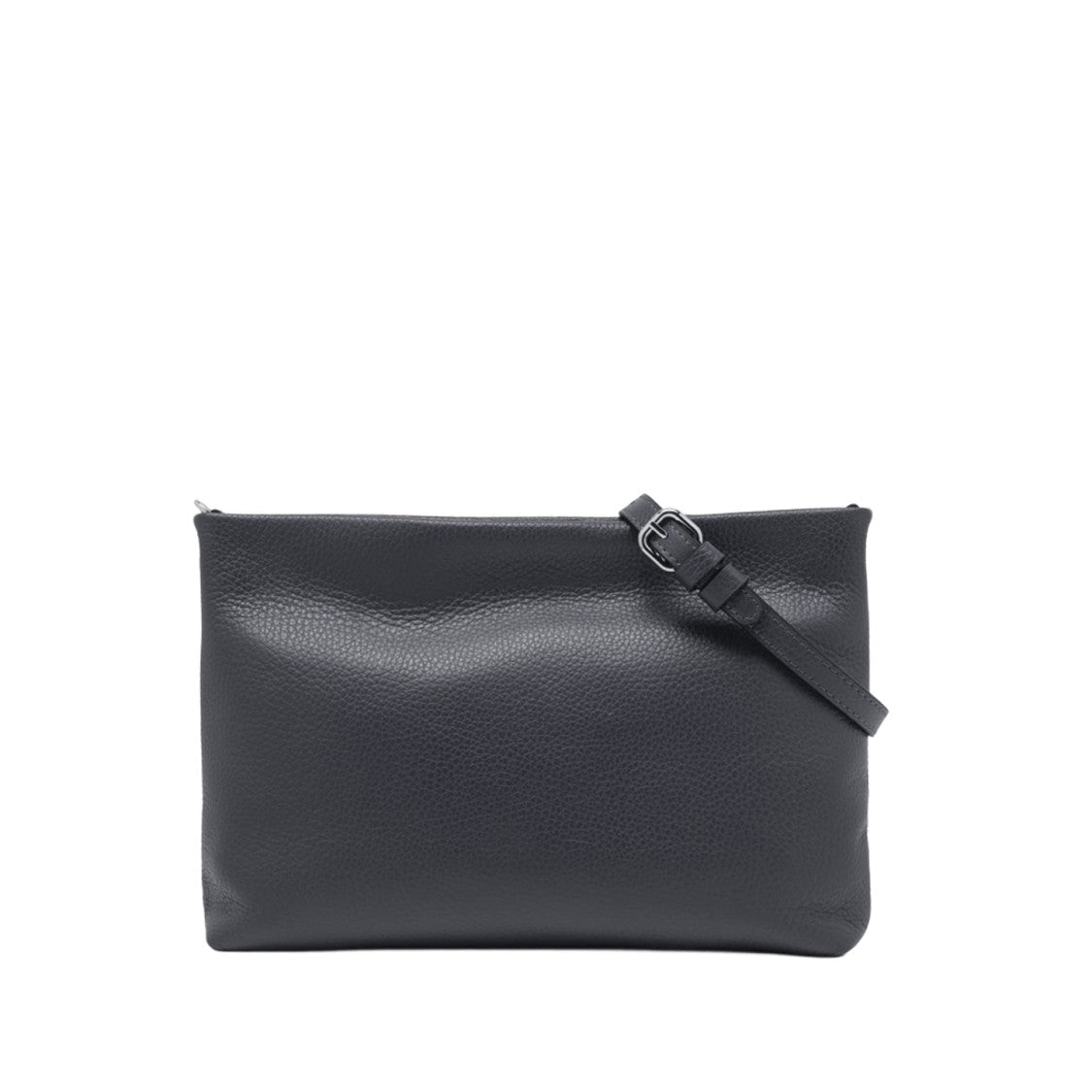 Hammered Leather Clutch With Chain Strap