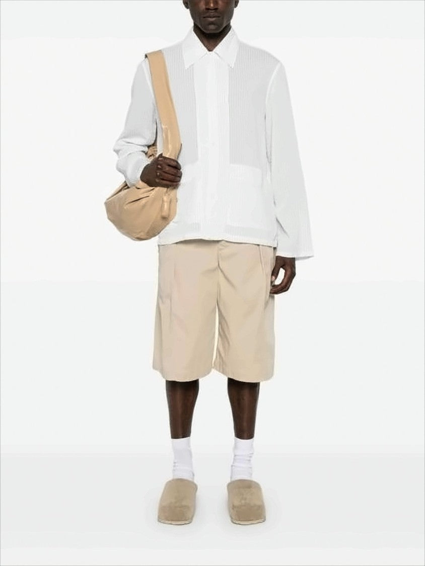 Knee-Length Relaxed Fit Shorts with Adjustable Waist Tabs