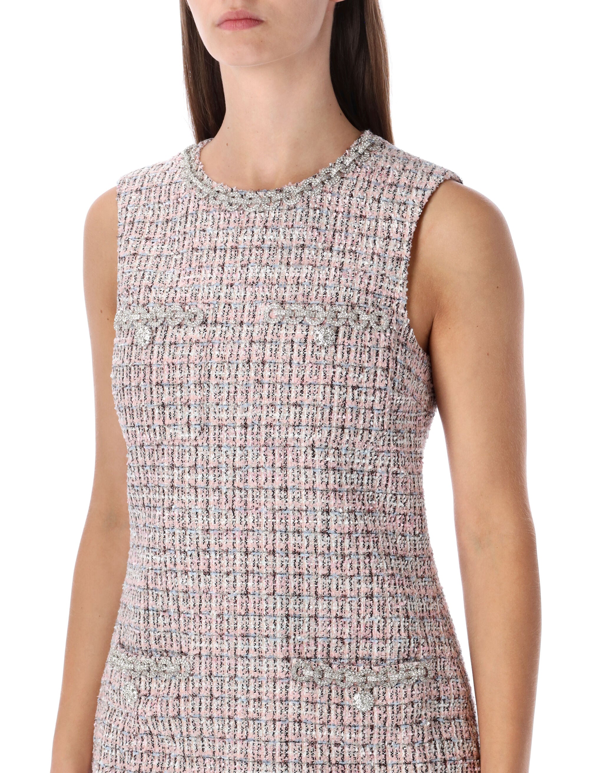 Bouclé Sleeveless Mini Dress