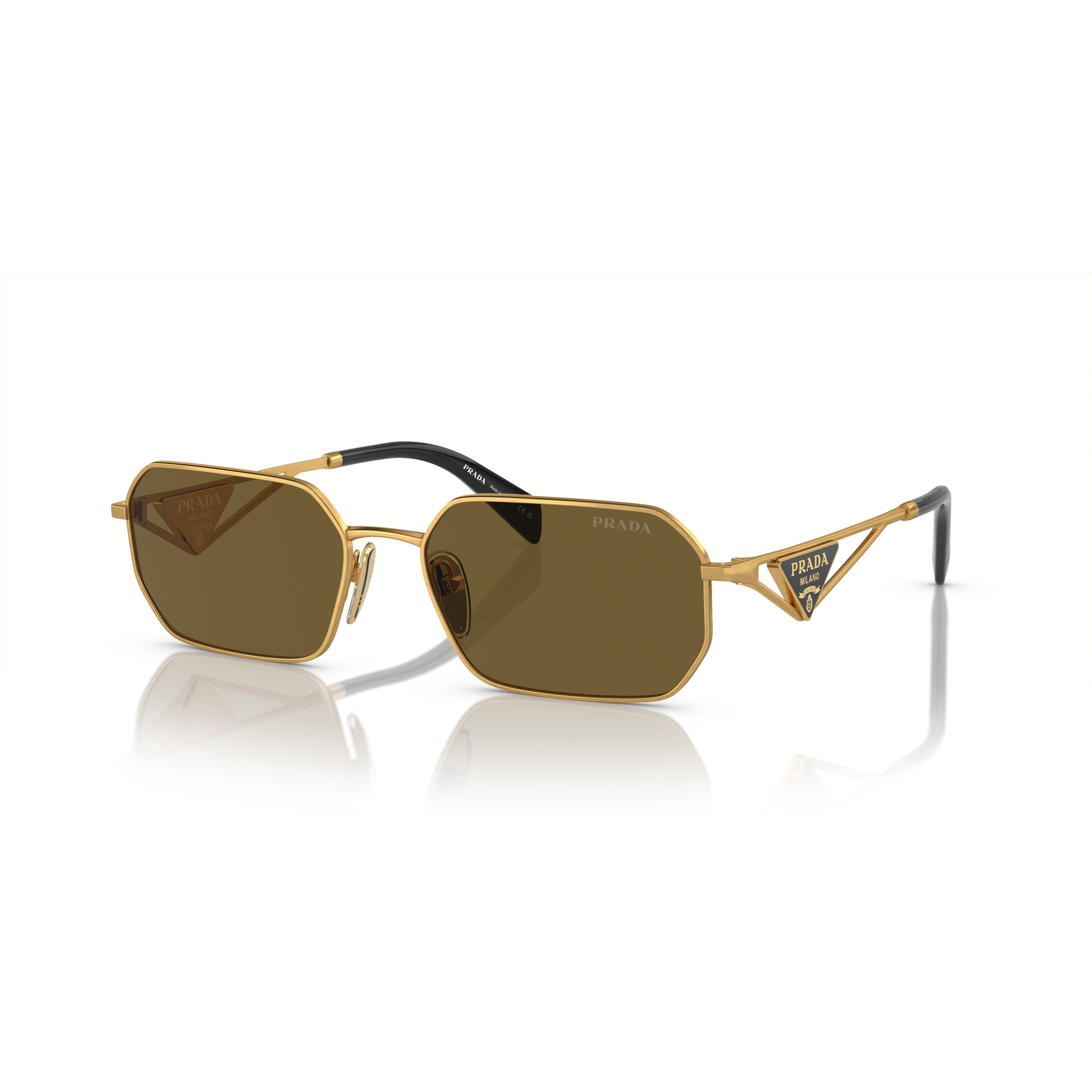 0pr A51s Geometric Gold Metal Frame Sunglasses