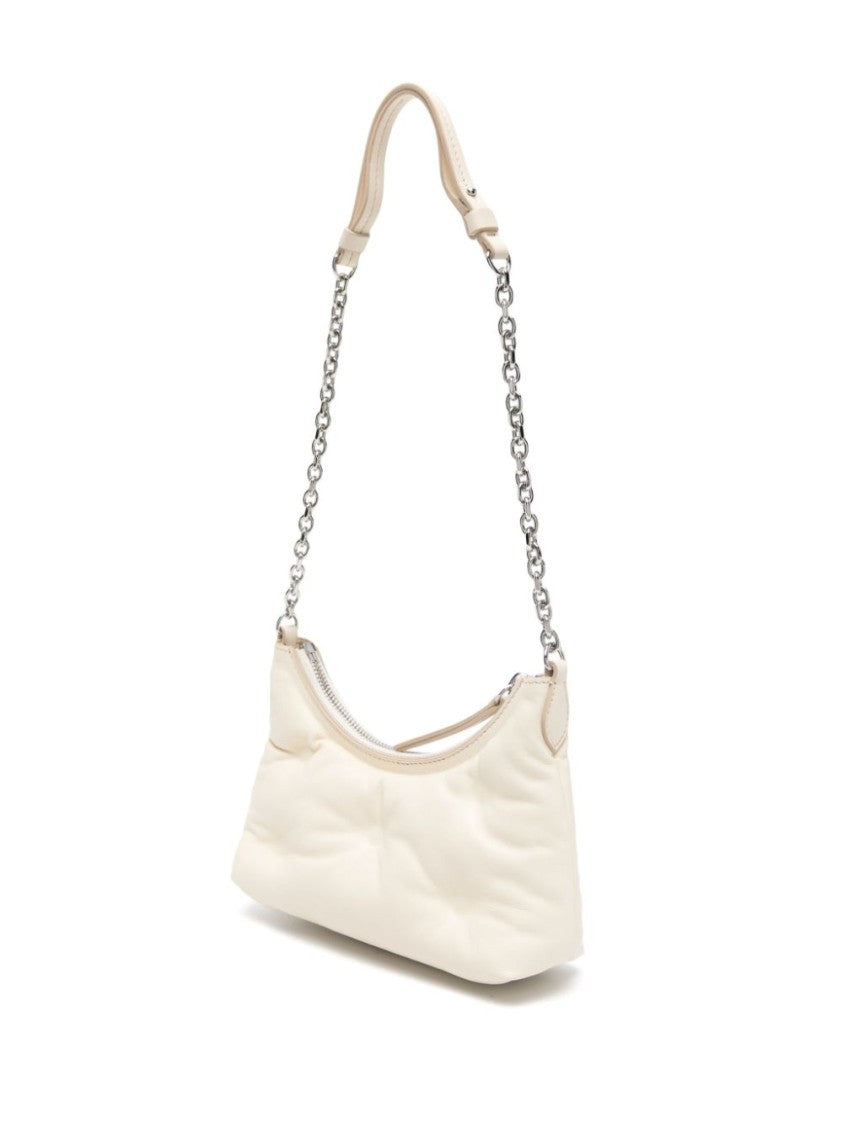 Quilted Nappa Leather Hobo Bag With Chain Strap