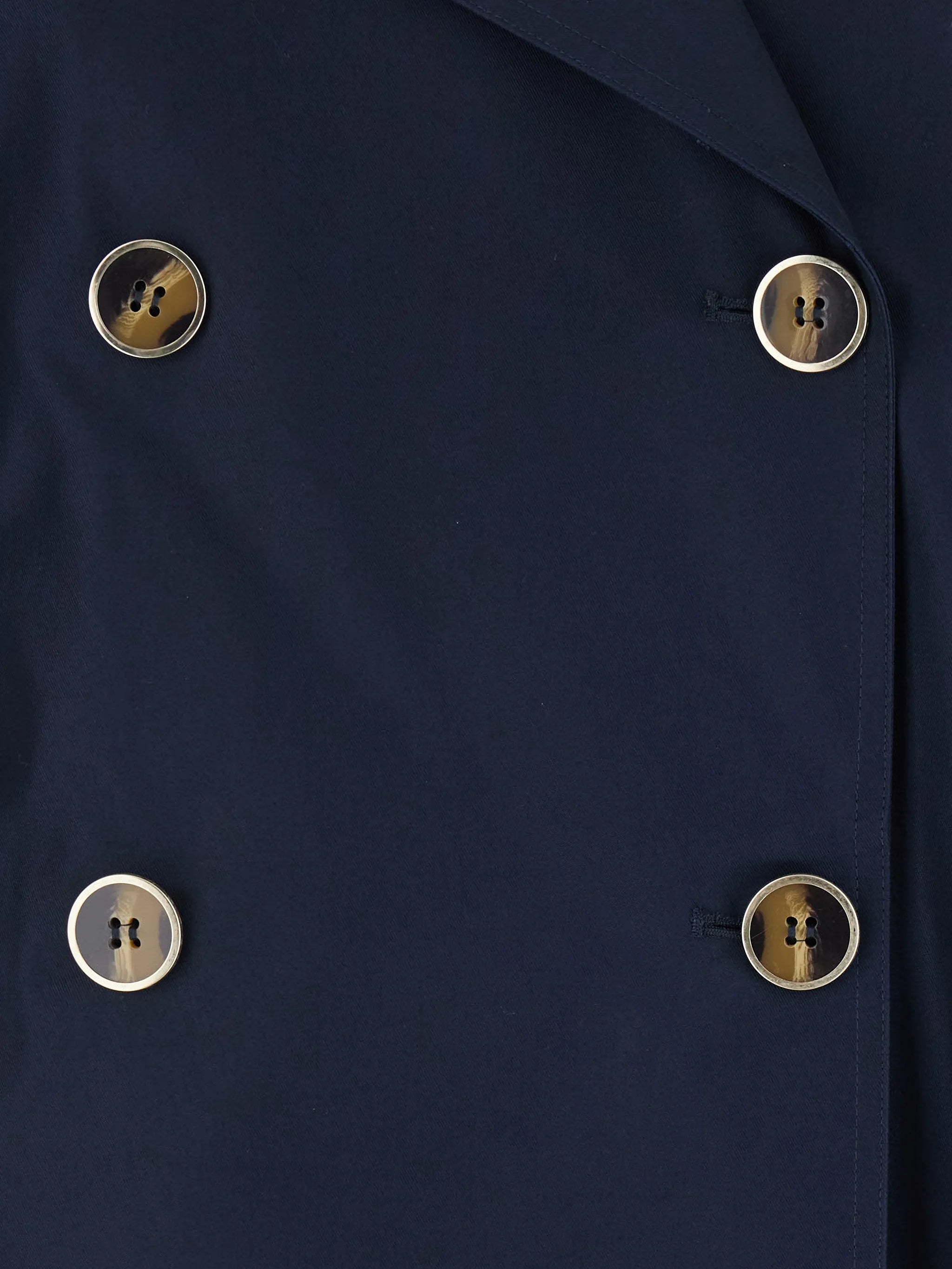 Blue Caban Cropped Double-Breasted Peacoat