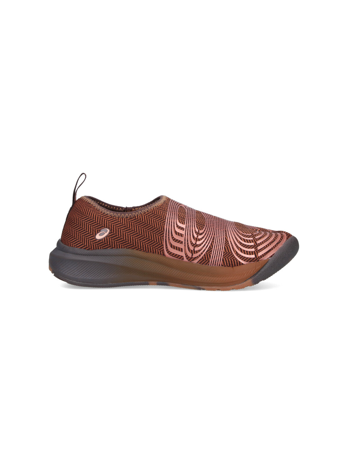 Brown Swirling Pattern Slip-On Sneakers