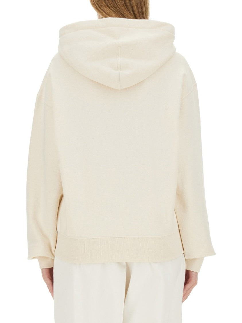 Cropped Relaxed-Fit Hoodie With Drawstring Hood
