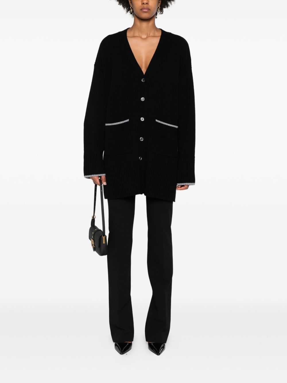 Slim-Fit Black Trousers With Flare