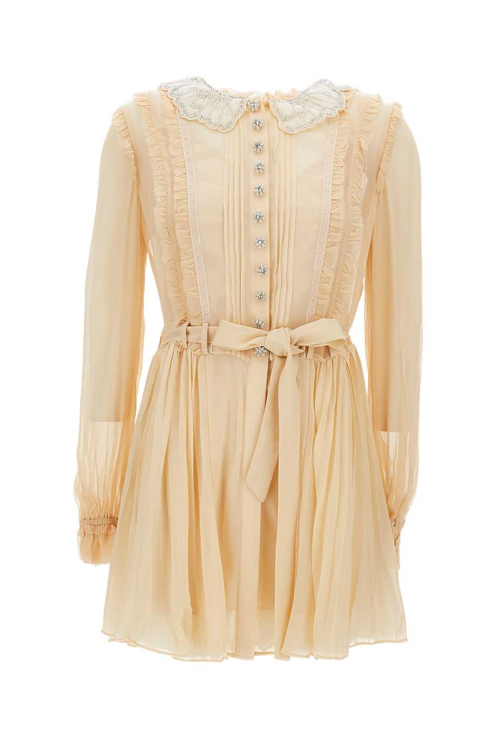 Pleated Georgette Mini Dress