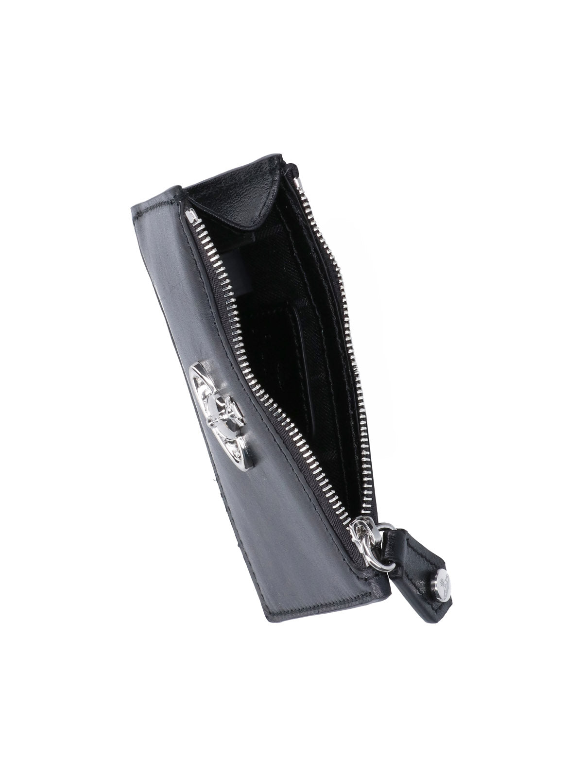 Black Slim Zip Calfskin Cardholder