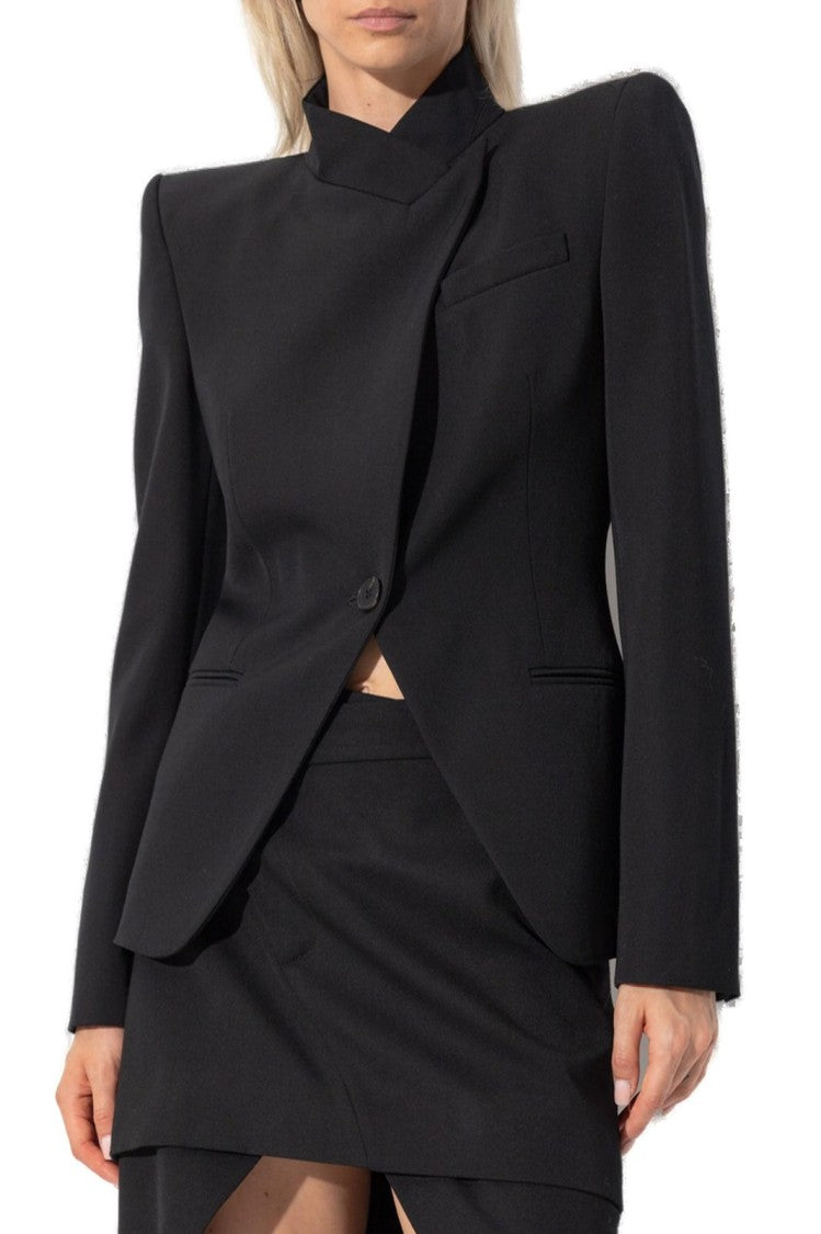 Tailored Black Wool Jacket With Classic Silhouette