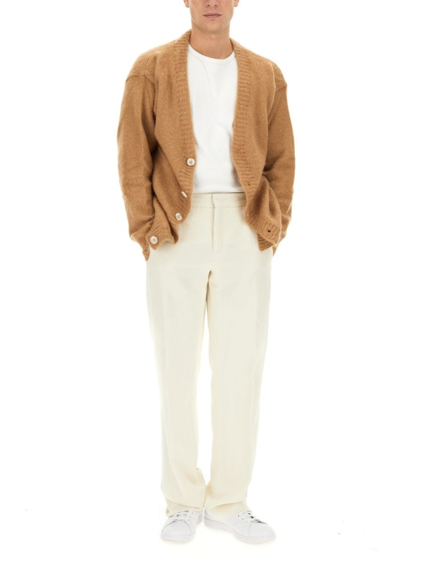 V-Neck Cardigan With Textured Finish