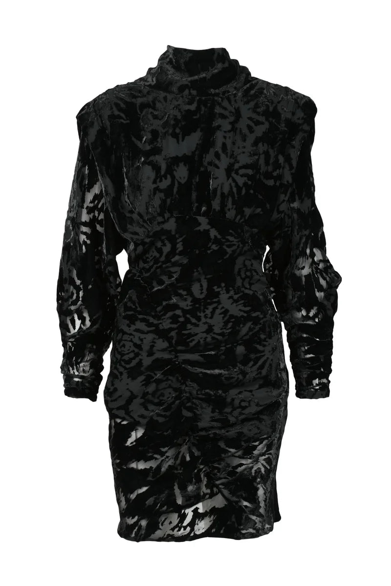 Short Velvet Dress - Black
